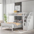 Litera alta doble sobre cama de tamaño completo con escalera