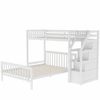Litera alta doble sobre cama de tamaño completo con escalera