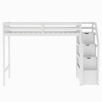 Litera alta doble sobre cama de tamaño completo con escalera