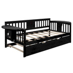 Sofá Cama Doble de Madera con Nido, Sofá Cama para Dormitorio Salón