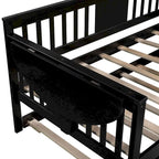 Sofá Cama Doble de Madera con Nido, Sofá Cama para Dormitorio Salón