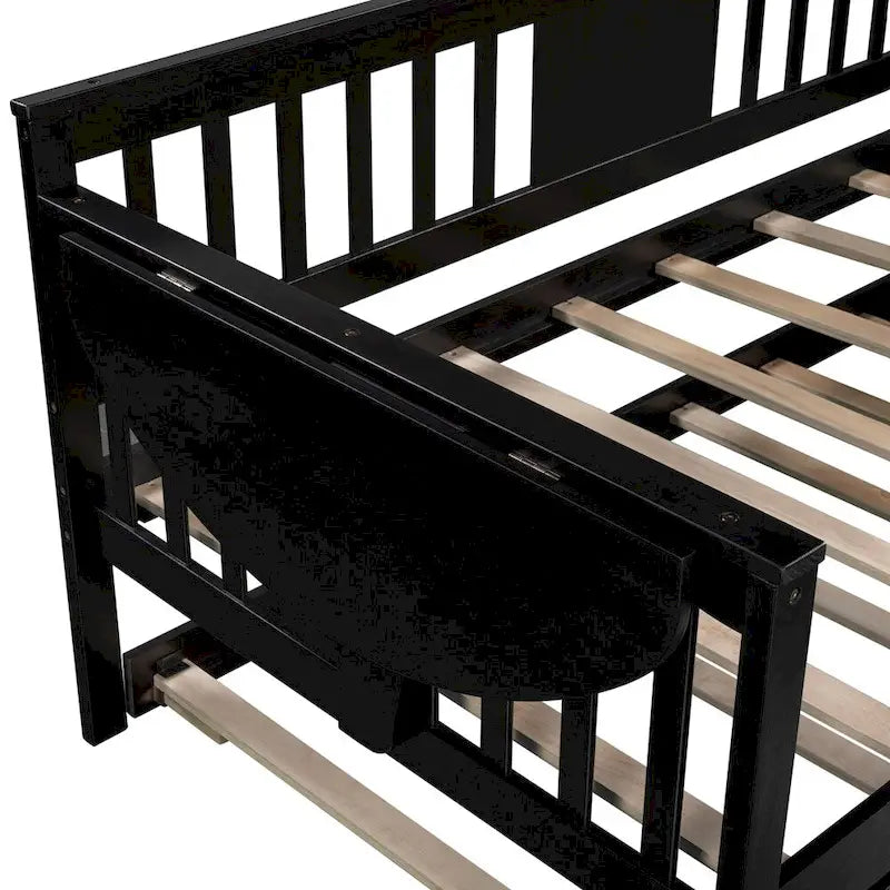 Sofá Cama Doble de Madera con Nido, Sofá Cama para Dormitorio Salón
