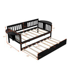 Sofá Cama Doble de Madera con Nido, Sofá Cama para Dormitorio Salón