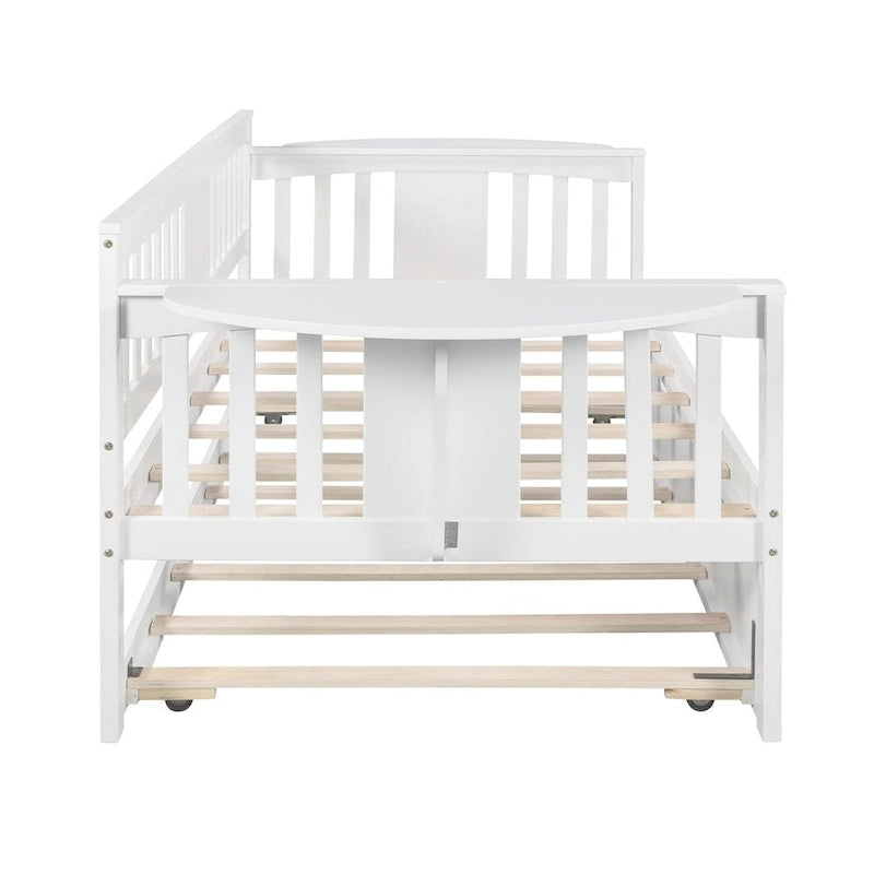 Sofá Cama Doble de Madera con Nido, Sofá Cama para Dormitorio Salón