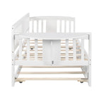 Sofá Cama Doble de Madera con Nido, Sofá Cama para Dormitorio Salón