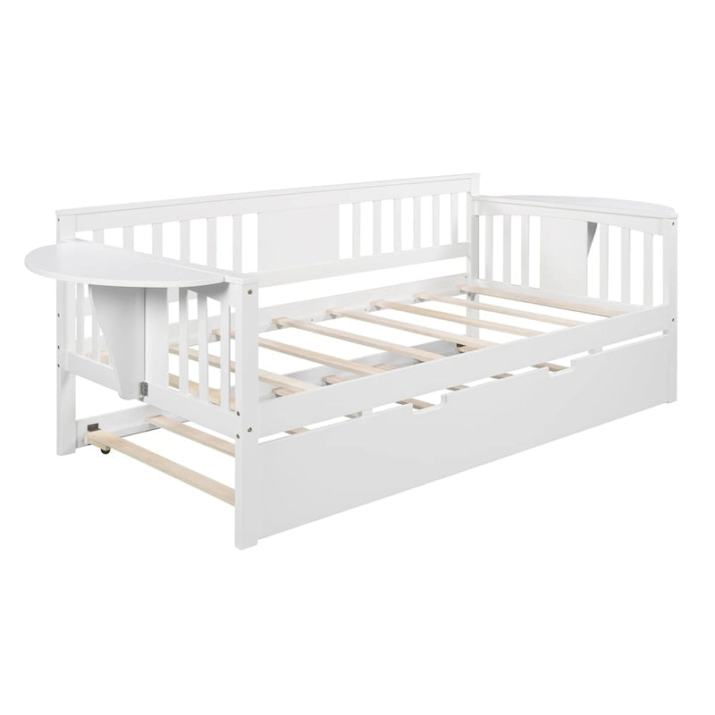Sofá Cama Doble de Madera con Nido, Sofá Cama para Dormitorio Salón