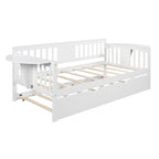 Sofá Cama Doble de Madera con Nido, Sofá Cama para Dormitorio Salón
