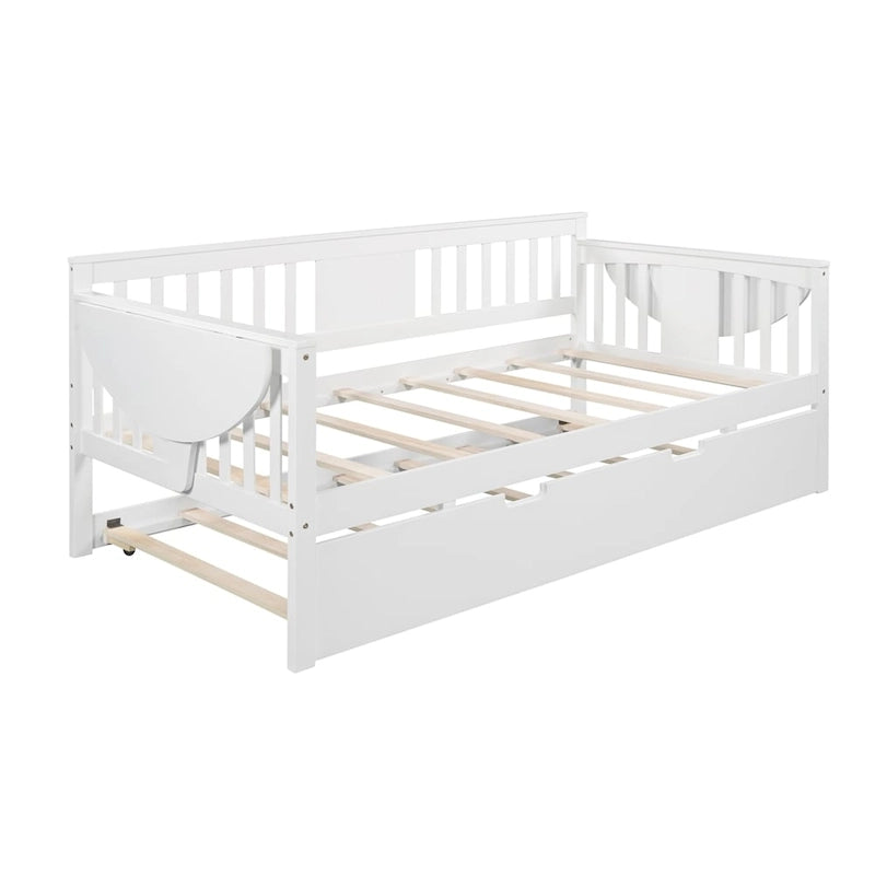 Sofá Cama Doble de Madera con Nido, Sofá Cama para Dormitorio Salón