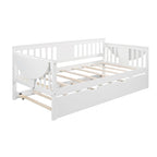 Sofá Cama Doble de Madera con Nido, Sofá Cama para Dormitorio Salón