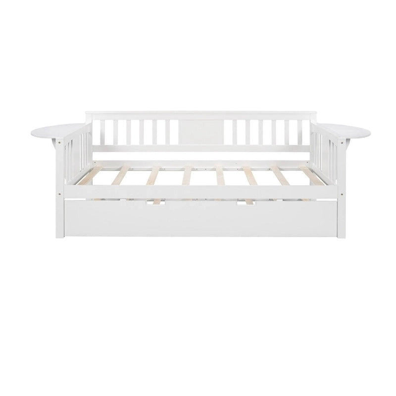 Sofá Cama Doble de Madera con Nido, Sofá Cama para Dormitorio Salón