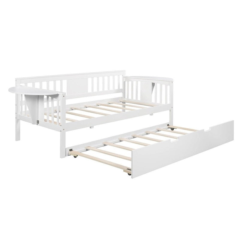 Sofá Cama Doble de Madera con Nido, Sofá Cama para Dormitorio Salón