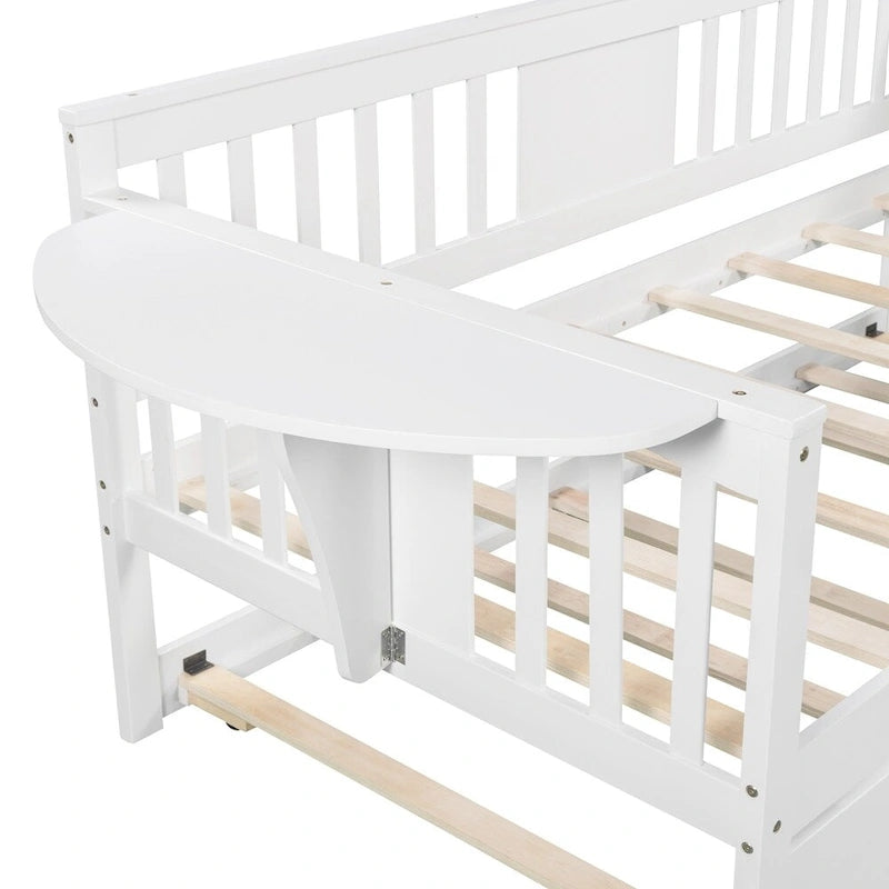 Sofá Cama Doble de Madera con Nido, Sofá Cama para Dormitorio Salón