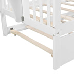Sofá Cama Doble de Madera con Nido, Sofá Cama para Dormitorio Salón