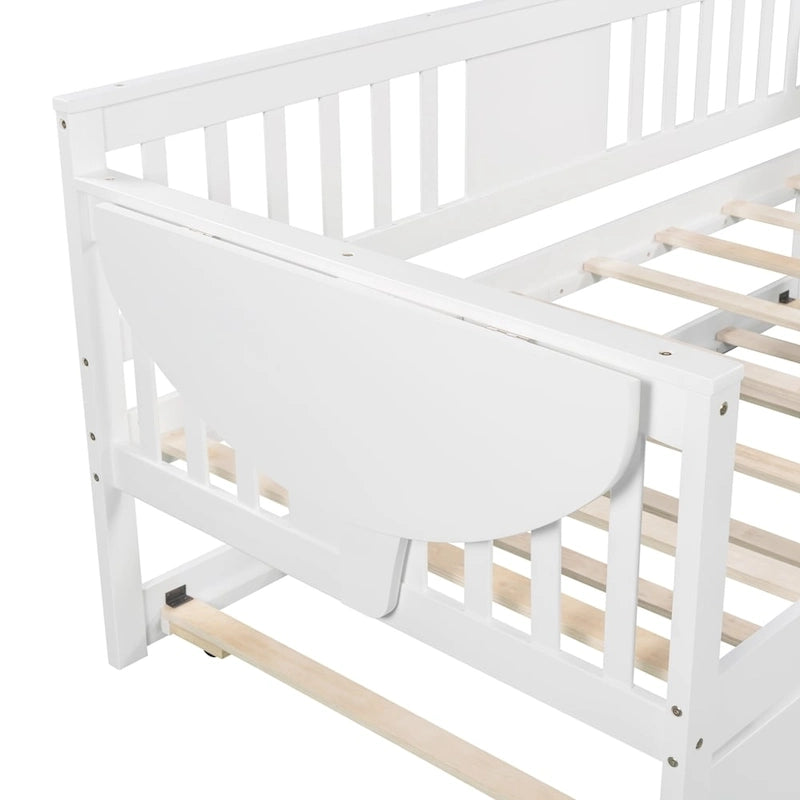 Sofá Cama Doble de Madera con Nido, Sofá Cama para Dormitorio Salón