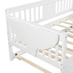 Sofá Cama Doble de Madera con Nido, Sofá Cama para Dormitorio Salón