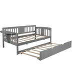 Sofá Cama Doble de Madera con Nido, Sofá Cama para Dormitorio Salón