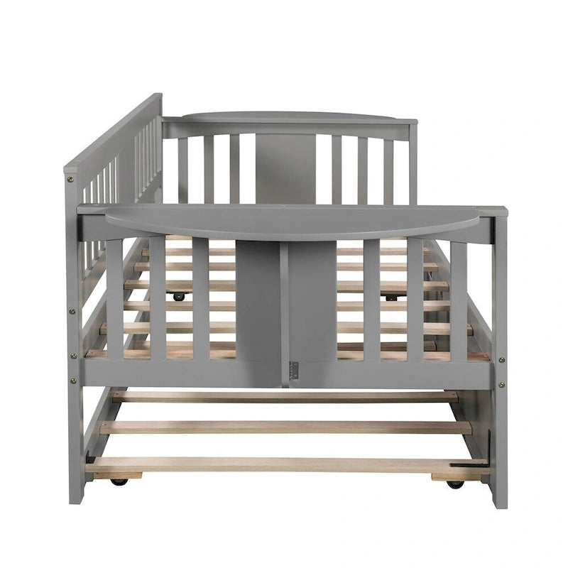 Sofá Cama Doble de Madera con Nido, Sofá Cama para Dormitorio Salón