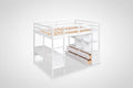 Full Size Wooden Loft Bed with Built-in Desk with Two Drawers, and Storage Shelves and Drawers For Kids
