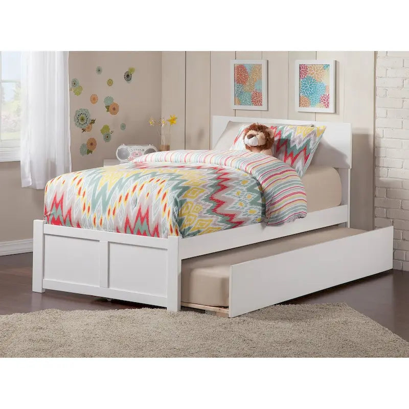 Cama con plataforma, estribo y cama nido doble