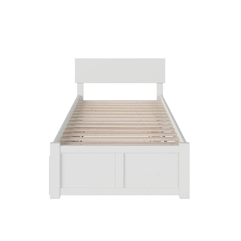 Cama con plataforma, estribo y cama nido doble
