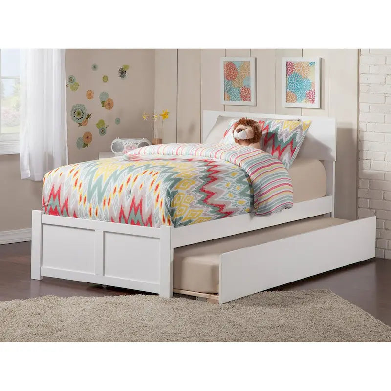 Cama con plataforma, estribo y cama nido doble