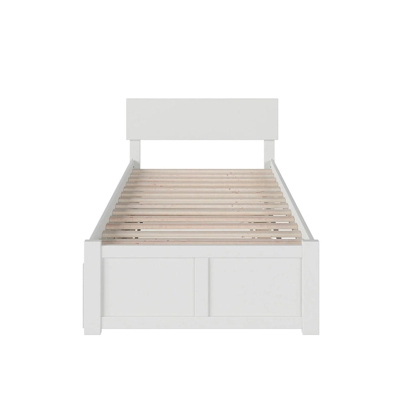 Cama con plataforma, estribo y cama nido doble