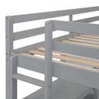 Cama alta de madera de tamaño matrimonial con estantes, escritorio y pizarra para escribir