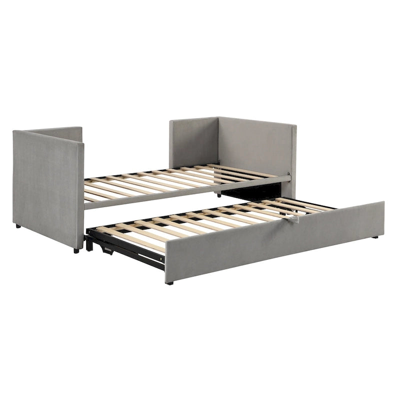Sofá cama tapizado individual con cama nido elevable
