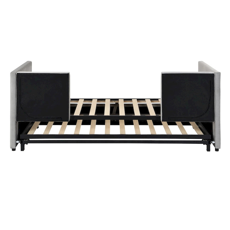 Sofá cama tapizado individual con cama nido elevable