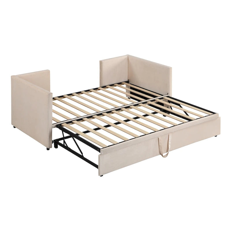 Sofá cama tapizado individual con cama nido elevable