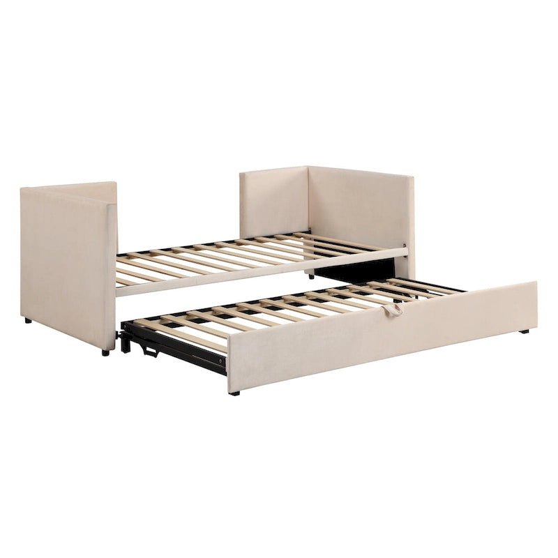 Sofá cama tapizado individual con cama nido elevable