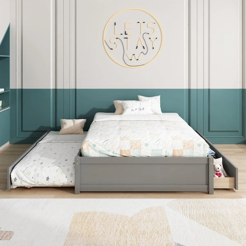 Cama Matrimonial Con Nido Individual Y 2 Cajones