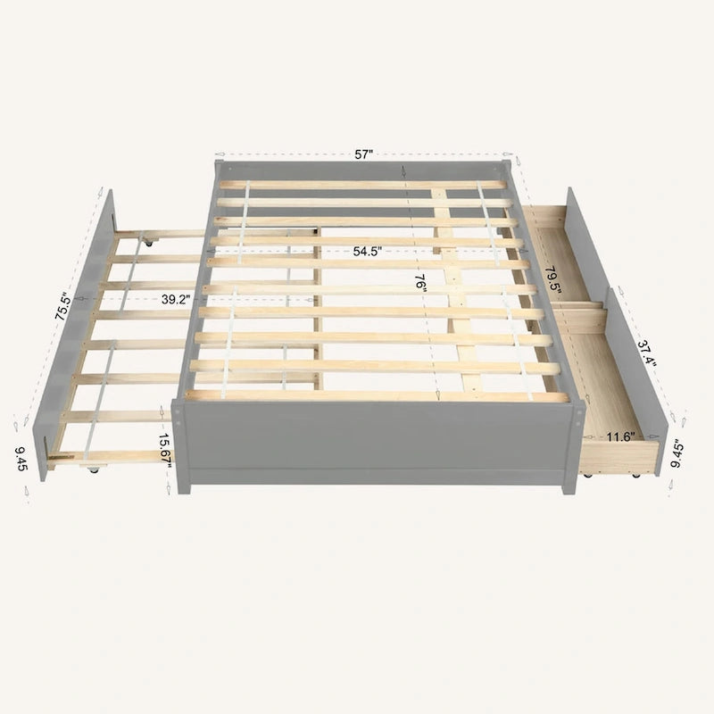 Cama Matrimonial Con Nido Individual Y 2 Cajones