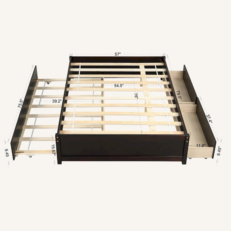 Cama Matrimonial Con Nido Individual Y 2 Cajones