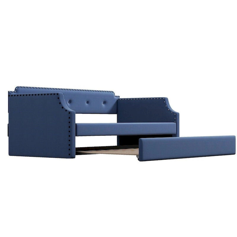 Sofá cama individual tapizado con cama nido