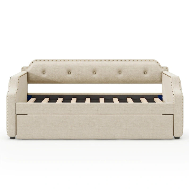 Sofá cama individual tapizado con cama nido