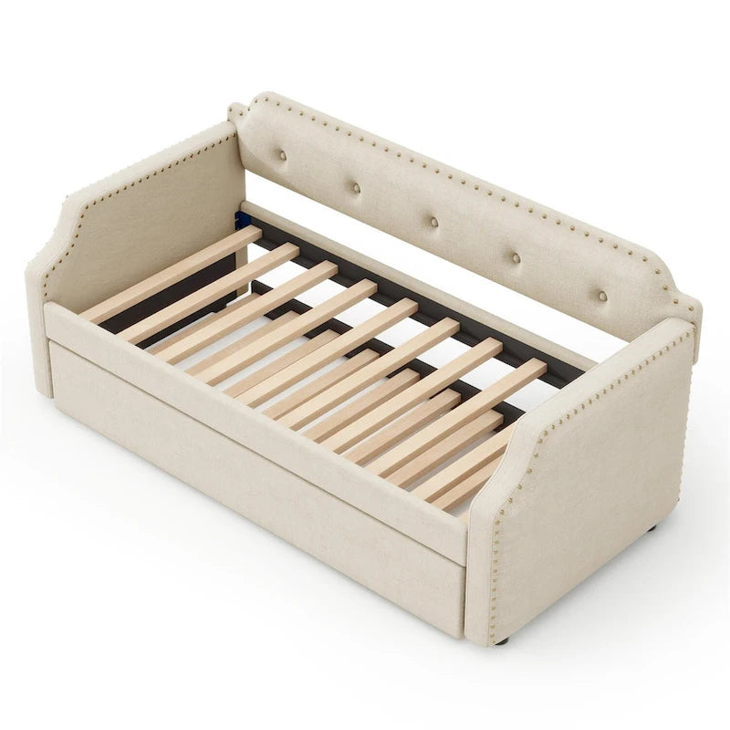Sofá cama individual tapizado con cama nido