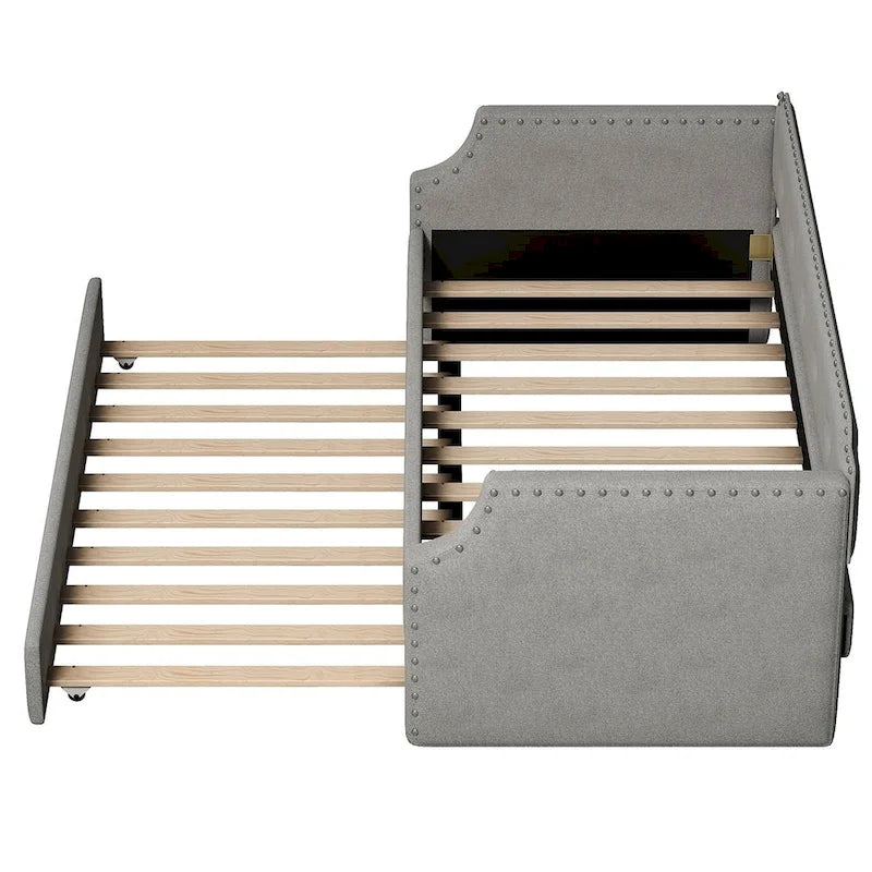Sofá cama individual tapizado con cama nido