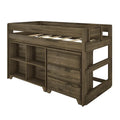 Max and Lily Farmhouse Twin Low Loft with Dresser and Bookcase