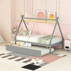 Cama tipo tienda de campaña de tamaño individual con nido