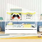Cama tipo tienda de campaña de tamaño individual con nido