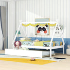 Cama tipo tienda de campaña de tamaño individual con nido