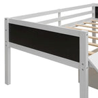 Cama alta de madera doble con dos cajas de almacenamiento