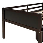 Cama alta de madera doble con dos cajas de almacenamiento
