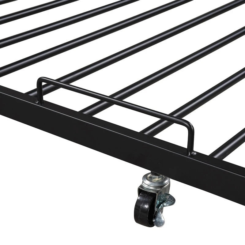 Cama de Plataforma Metálica Tamaño Queen con Nido, Puertos USB, No Requiere Box Spring