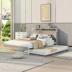 Cama de Plataforma Metálica Tamaño Queen con Nido, Puertos USB, No Requiere Box Spring