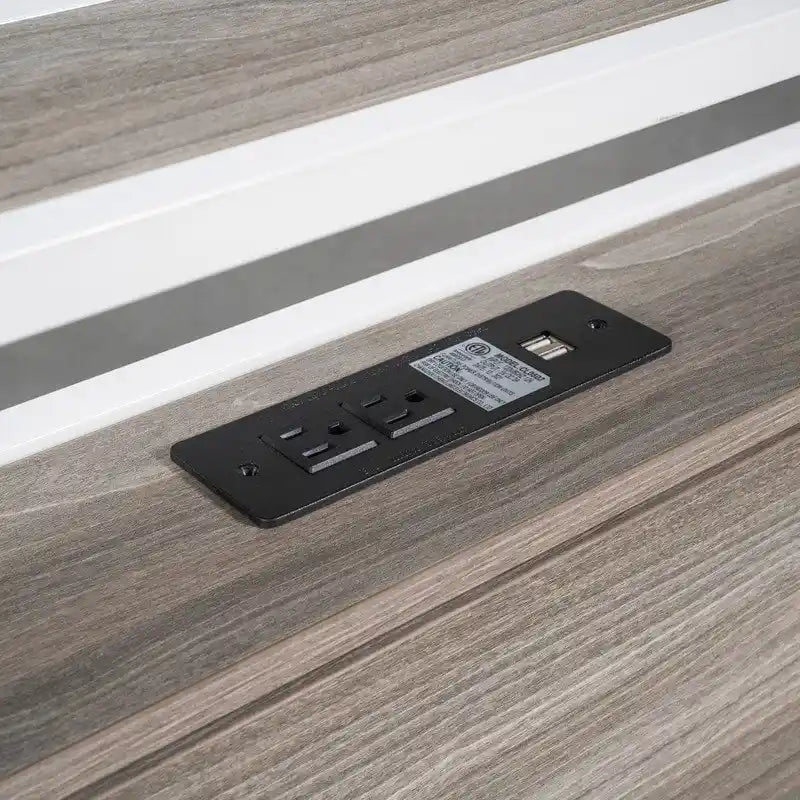 Cama de Plataforma Metálica Tamaño Queen con Nido, Puertos USB, No Requiere Box Spring