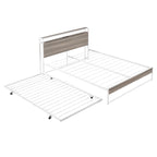 Cama de Plataforma Metálica Tamaño Queen con Nido, Puertos USB, No Requiere Box Spring