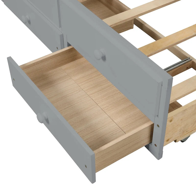 Cama individual con cama nido individual y cajones