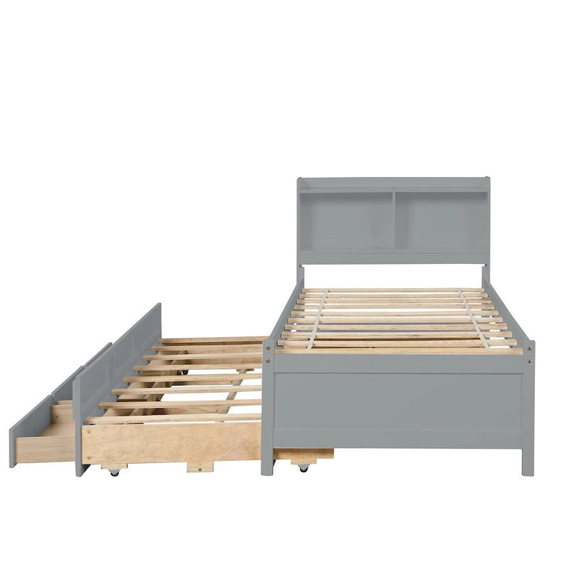 Cama individual con cama nido individual y cajones